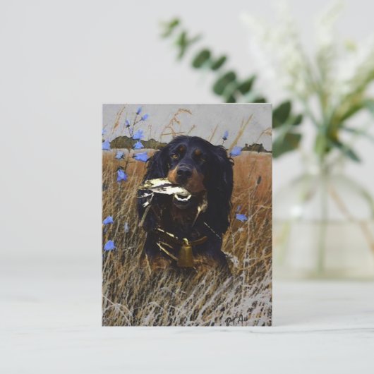 Gordon Setter Briefkaart (Staand voorkant)