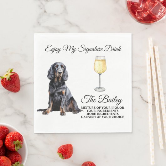Gordon Setter bruiloft handtekening Drink servette Servet (Insitu)