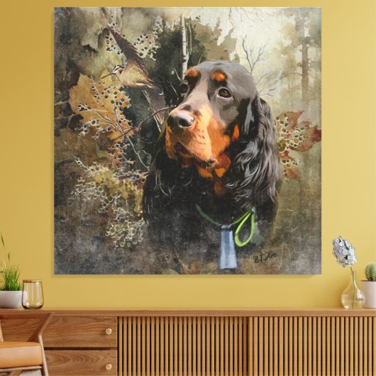 Gordon Setter Canvas Afdruk (Insitu (Woonkamer))
