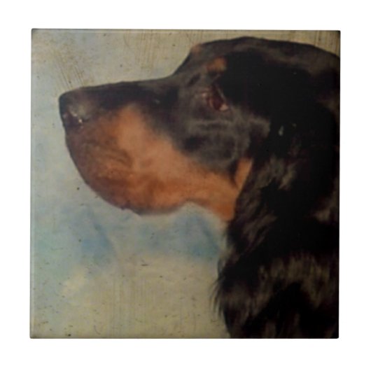 Gordon Setter Ceramic Tegel Tegeltje (Voorkant)