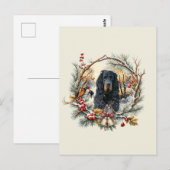 Gordon Setter Christmas Joy – Seasonal Dog Art Briefkaart (Voorkant / Achterkant)