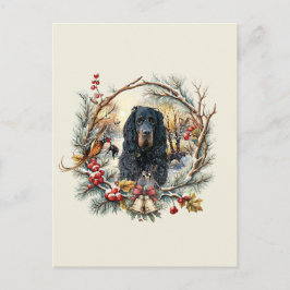 Gordon Setter Christmas Joy – Seasonal Dog Art Briefkaart