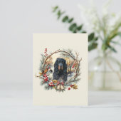 Gordon Setter Christmas Joy – Seasonal Dog Art Feestdagenkaart (Staand voorkant)