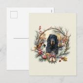 Gordon Setter Christmas Joy – Seasonal Dog Art Feestdagenkaart (Voorkant / Achterkant)
