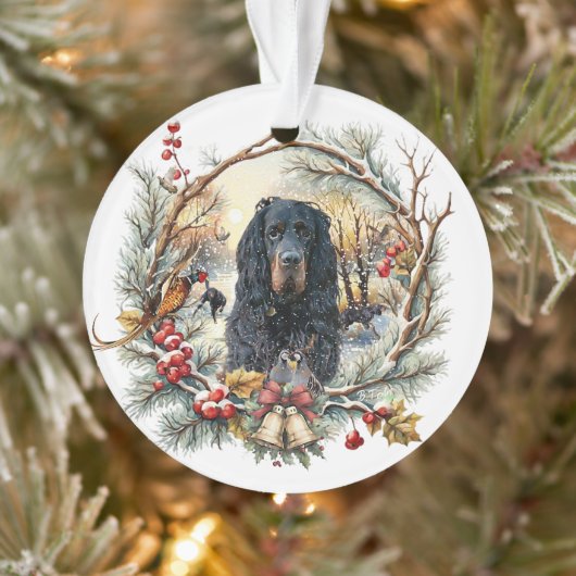 Gordon Setter Christmas Joy – Seasonal Dog Art Ornament (Boom)