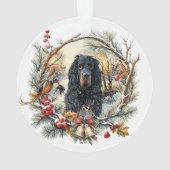 Gordon Setter Christmas Joy – Seasonal Dog Art Ornament (achterkant)