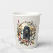 Gordon Setter Christmas Joy – Seasonal Dog Art Papieren Bekers (Achterkant)
