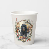 Gordon Setter Christmas Joy – Seasonal Dog Art Papieren Bekers (Voorkant)