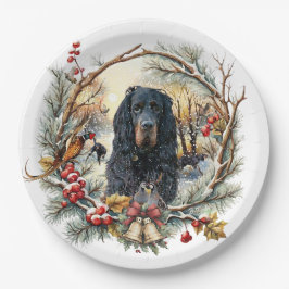 Gordon Setter Christmas Joy – Seasonal Dog Art Papieren Bordje