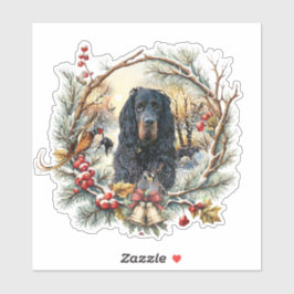 Gordon Setter Christmas Joy – Seasonal Dog Art Sticker