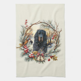 Gordon Setter Christmas Joy – Seasonal Dog Art Theedoek