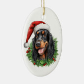 Gordon Setter Christmas Wreath Keramisch Ornament (Rechts)