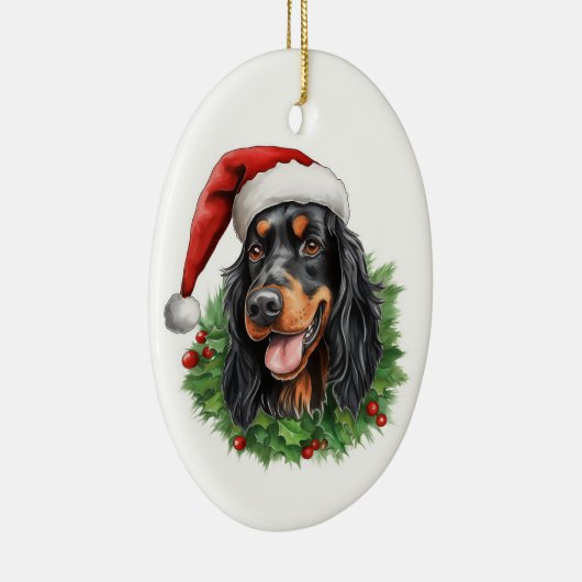 Gordon Setter Christmas Wreath Keramisch Ornament (Rechts)