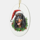 Gordon Setter Christmas Wreath Keramisch Ornament (Links)