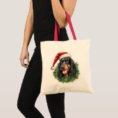 Gordon Setter Christmas Wreath Tote Bag (Voorkant (product))