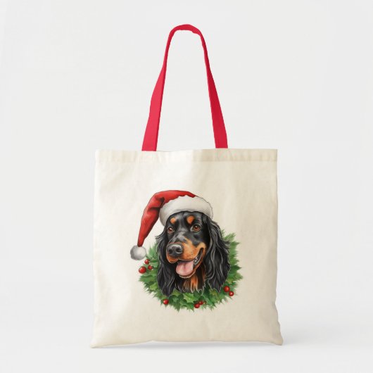 Gordon Setter Christmas Wreath Tote Bag (Voorkant)
