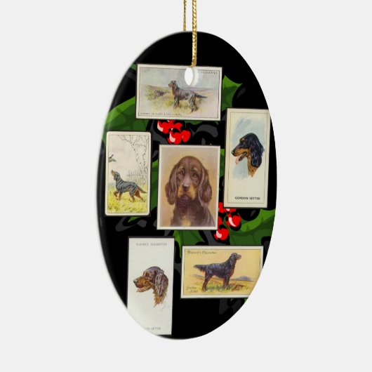 Gordon Setter Cigarette Kaarten kerstversiering Keramisch Ornament (Rechts)