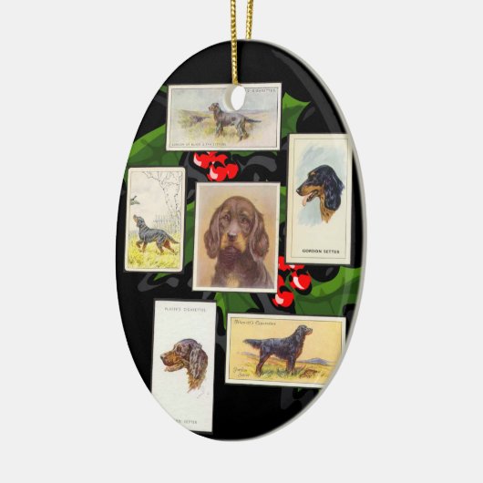 Gordon Setter Cigarette Kaarten kerstversiering Keramisch Ornament (Links)