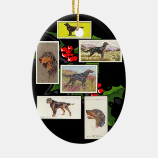 Gordon Setter Cigarette Kaarten kerstversiering Keramisch Ornament (Achterkant)
