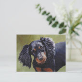 Gordon Setter Dog Art Briefkaart (Staand voorkant)