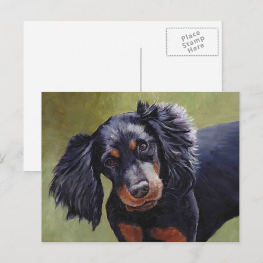 Gordon Setter Dog Art Briefkaart (Voorkant / Achterkant)