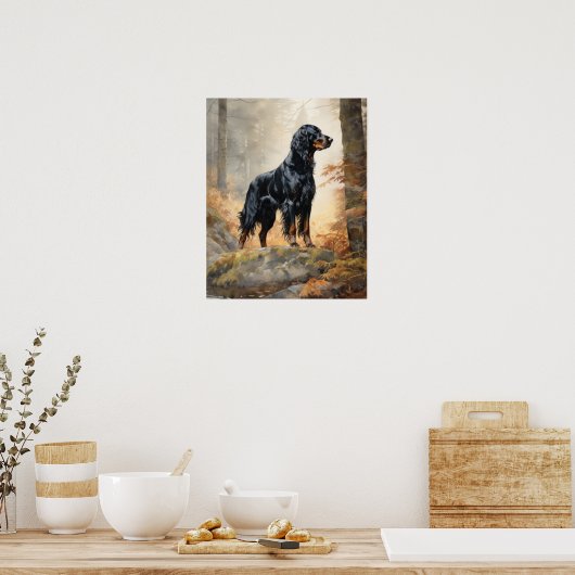 Gordon Setter Dog Art Print Poster (Keuken)