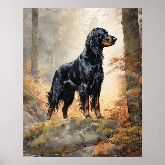 Gordon Setter Dog Art Print Poster (Voorkant)