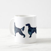 Gordon Setter Dog Black Waterverf Silhouette Koffiemok (Voorkant links)
