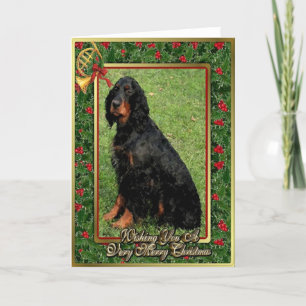Gordon Setter Dog Blank met kerstkaart Feestdagen Kaart
