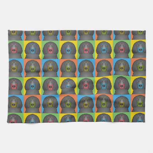Gordon Setter Dog Cartoon Pop-Art Theedoek (Horizontaal)