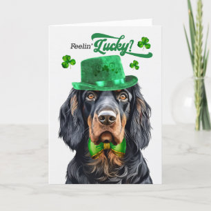 Gordon Setter Dog Feelin' Lucky St Patrick's Day Feestdagen Kaart