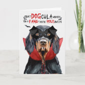 Gordon Setter Dog Funny Count DOGcula Halloween Feestdagen Kaart (Voorkant)
