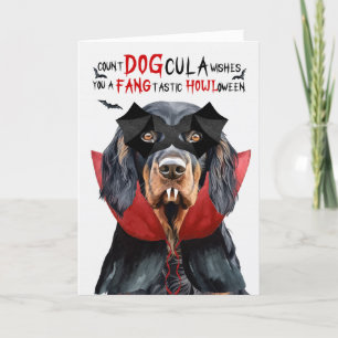 Gordon Setter Dog Funny Count DOGcula Halloween Feestdagen Kaart