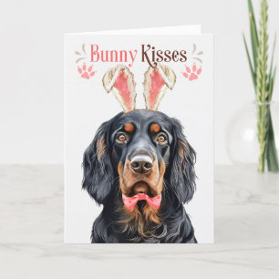 Gordon Setter Dog in Bunny Ears voor Pasen Feestdagen Kaart