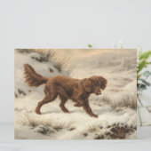 Gordon Setter Dog in een Sneeuwwitje Winter Landsc Kaart (Staand voorkant)