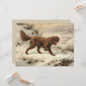 Gordon Setter Dog in een Sneeuwwitje Winter Landsc Kaart (Voorkant / Achterkant in situ)