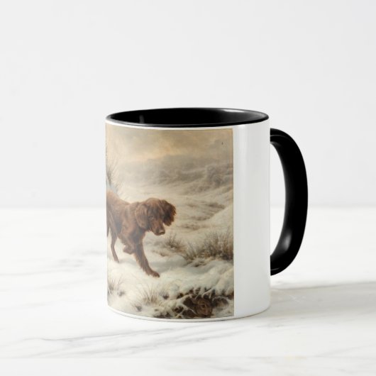 Gordon Setter Dog in een Sneeuwwitje Winter Landsc Mok (Voorkant rechts)