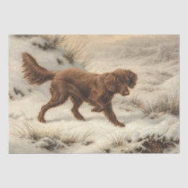 Gordon Setter Dog in een Sneeuwwitje Winter Landsc Tissuepapier