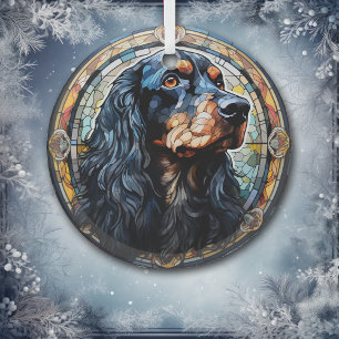 Gordon Setter Dog Mozaïek Gevlekt Glas Ornament