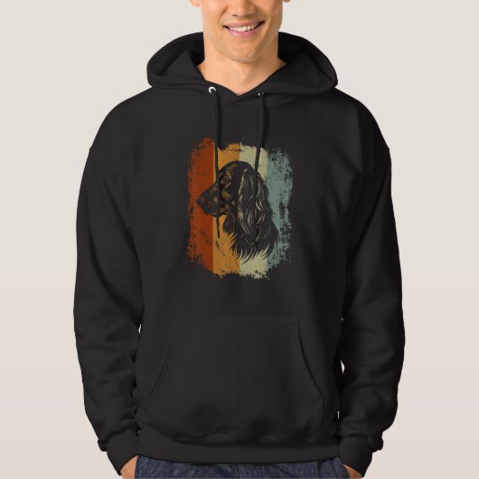 Gordon Setter Dog Retro Design Hoodie (Voorkant)