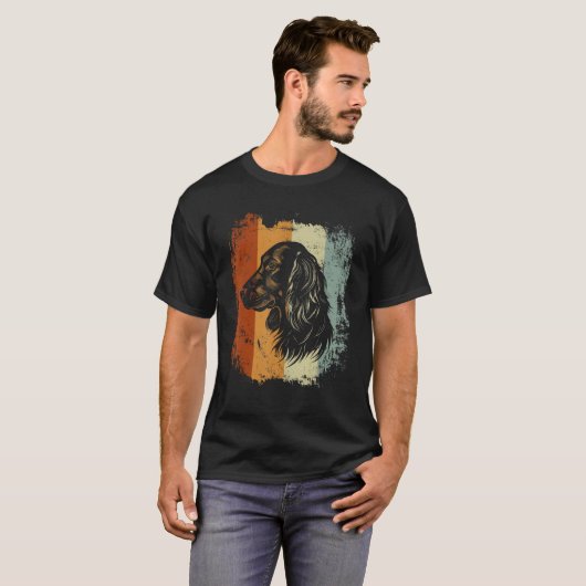 Gordon Setter Dog Retro Design T-shirt (Voorkant volledig)