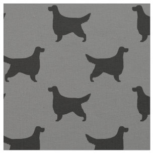Gordon Setter Dog Silhouettes Pattern Stof