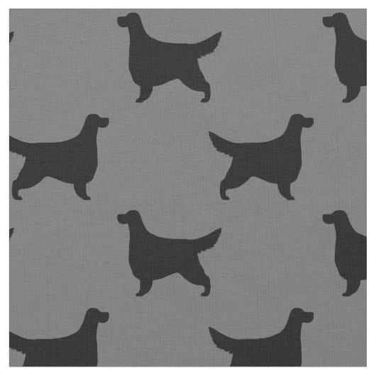Gordon Setter Dog Silhouettes Pattern Stof (Close Up)