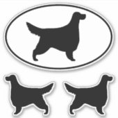 Gordon Setter Dog Silhouettes Vinyl Sticker Set (Voorkant)