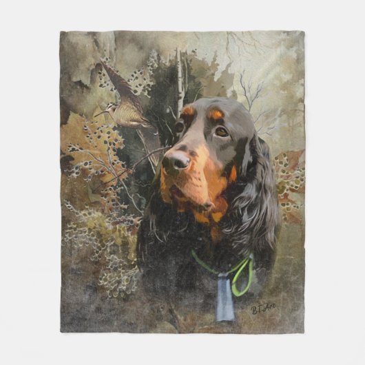 Gordon Setter Fleece Deken (Voorkant)