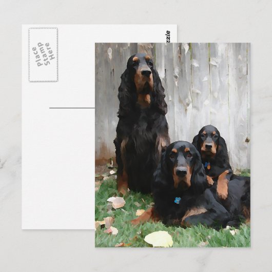 Gordon Setter Generations Painting Briefkaart (Voorkant / Achterkant)