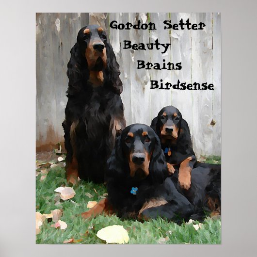 Gordon Setter Generations Painting Poster (Voorkant)