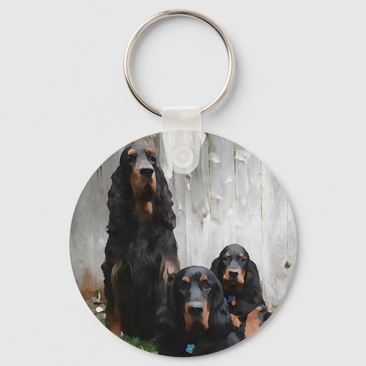 Gordon Setter Generations Painting Sleutelhanger (Voorkant)