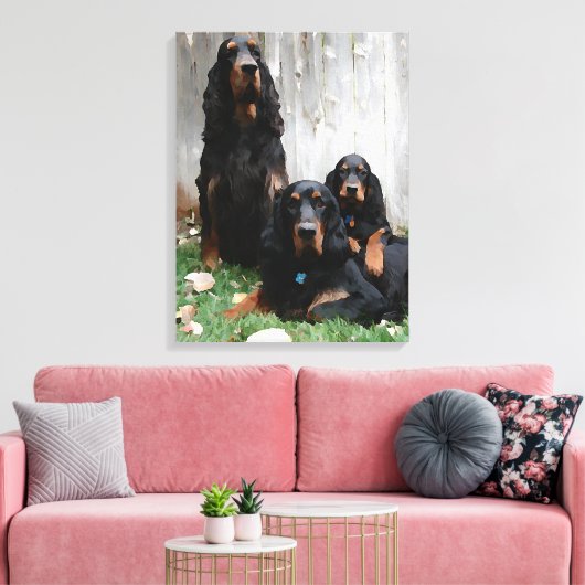 Gordon Setter Generations Wrapped Canvas Print (Insitu (Woonkamer))