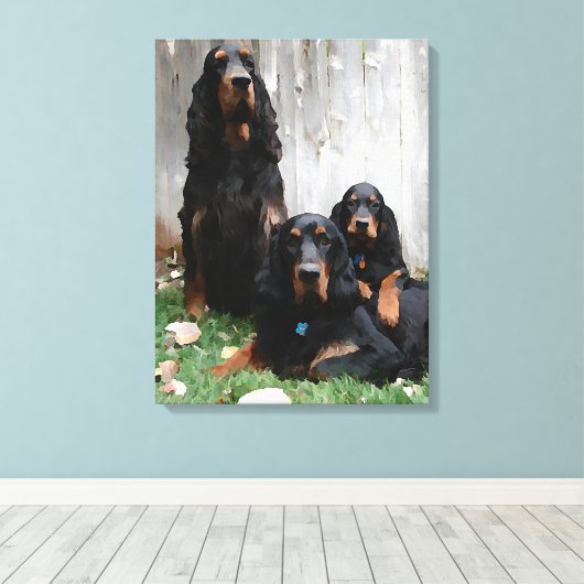 Gordon Setter Generations Wrapped Canvas Print (Insitu (Houten vloer))